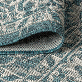 Palazzo Vine and Border Textured Weave Indoor/Outdoor Runner Rug