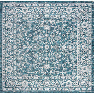 Palazzo Vine and Border Textured Weave Indoor/Outdoor Square Area Rug