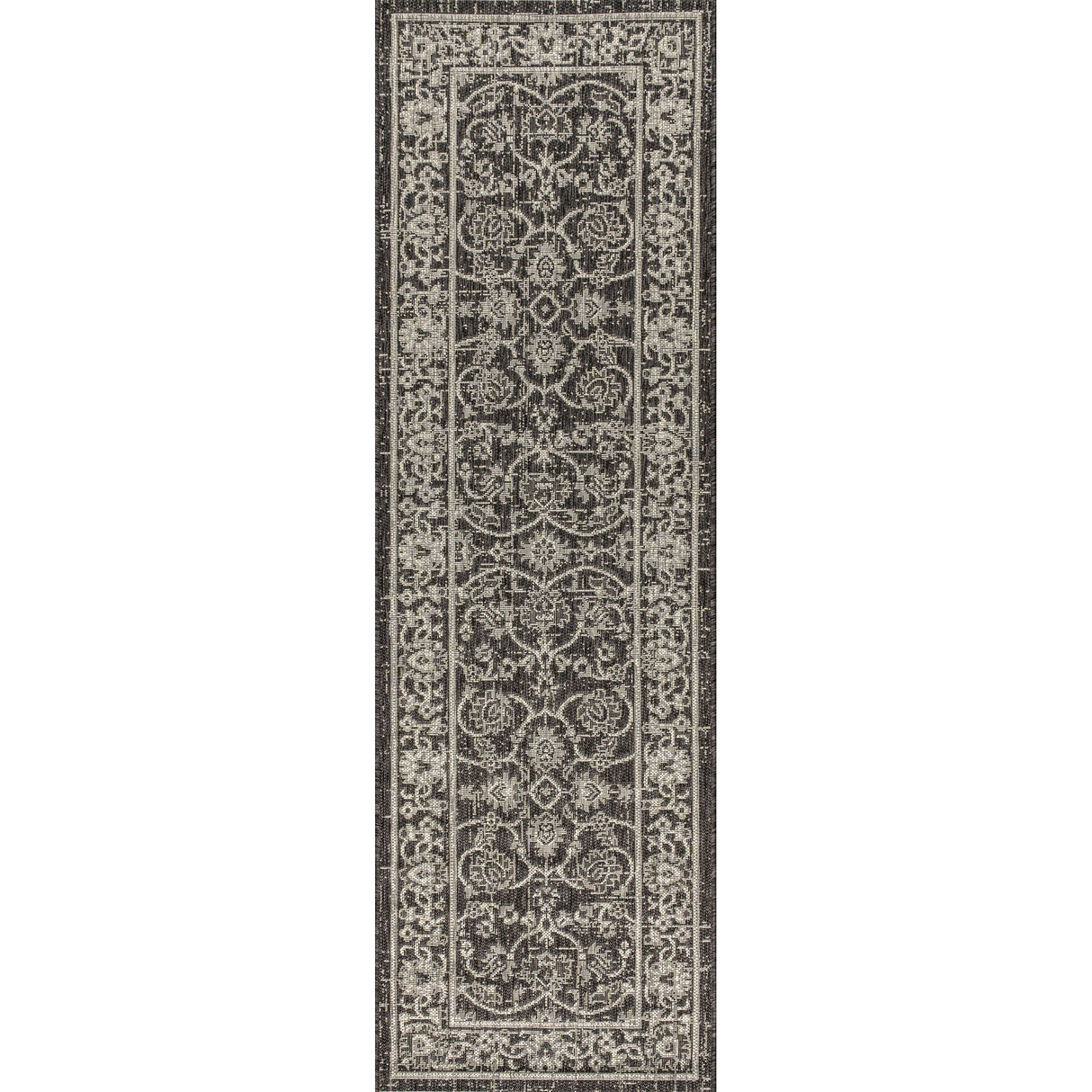 Palazzo Vine and Border Textured Weave Indoor/Outdoor Runner Rug