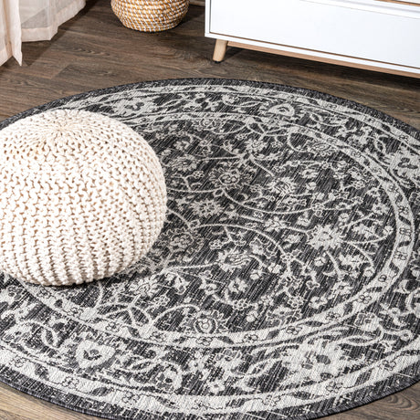 Palazzo-Vine-and-Border-Textured-Weave-Indoor/Outdoor-Round-Area-Rug-Area-Rugs
