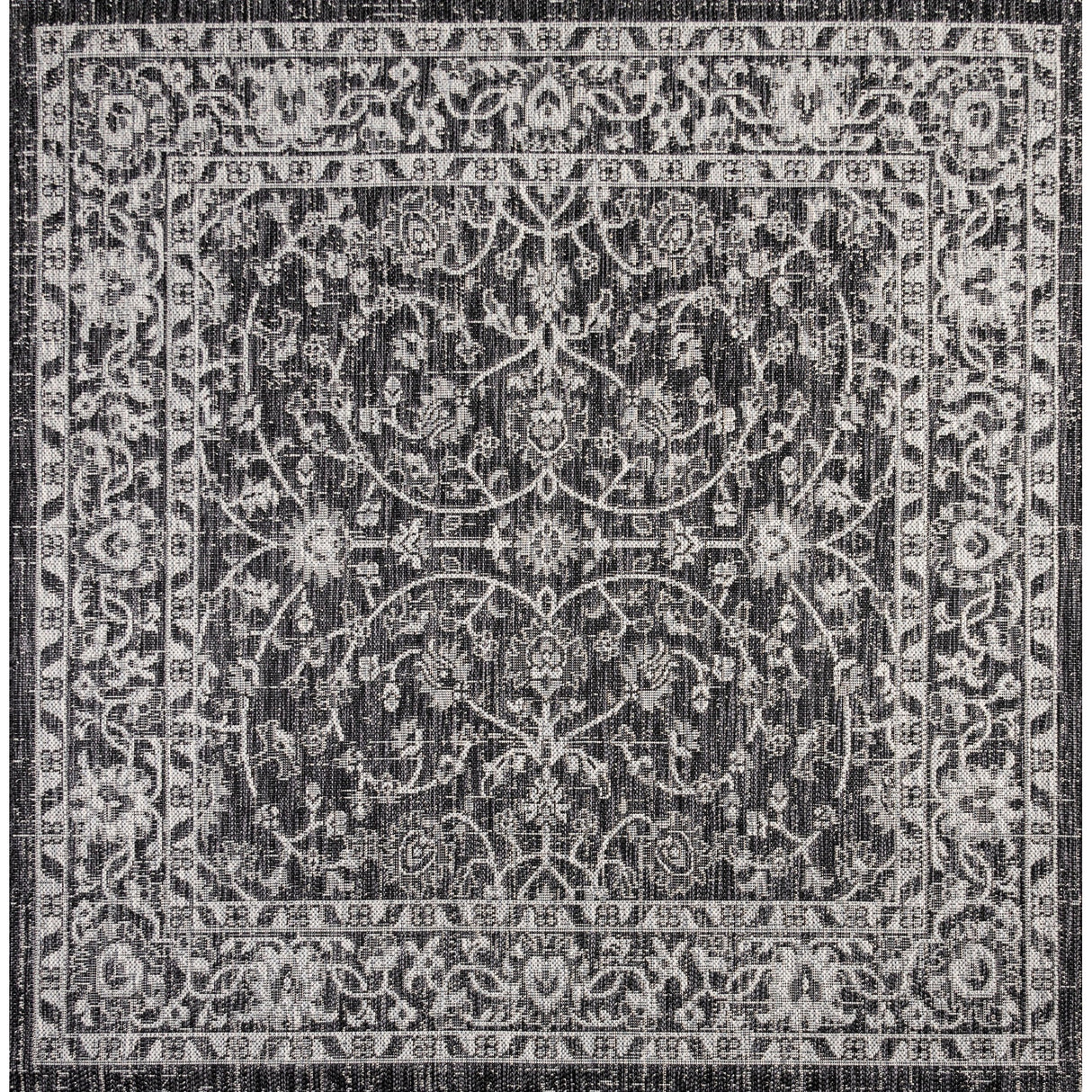 Palazzo Vine and Border Textured Weave Indoor/Outdoor Square Area Rug
