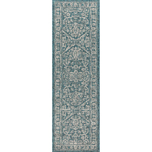 Malta Bohemian Medallion Textured Weave Indoor/Outdoor Runner Rug
