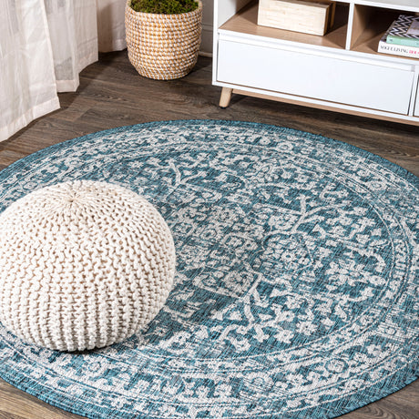 Malta Bohemian Medallion Weave Indoor/Outdoor Round Area Rug
