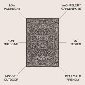 Malta Bohemian Medallion Textured Weave Indoor/Outdoor Area Rug