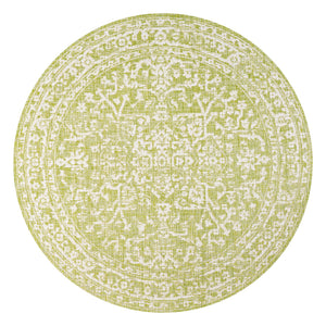 Malta Bohemian Medallion Textured Weave Indoor/Outdoor Round Area Rug