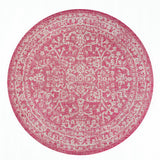 Malta Bohemian Medallion Textured Weave Indoor/Outdoor Round Area Rug