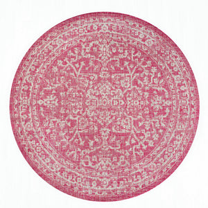 Malta Bohemian Medallion Textured Weave Indoor/Outdoor Round Area Rug
