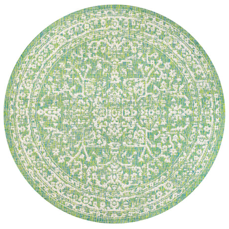 Malta Bohemian Medallion Textured Weave Indoor/Outdoor Round Area Rug