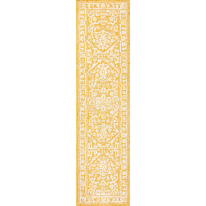 Malta Bohemian Medallion Textured Weave Indoor/Outdoor Runner Rug