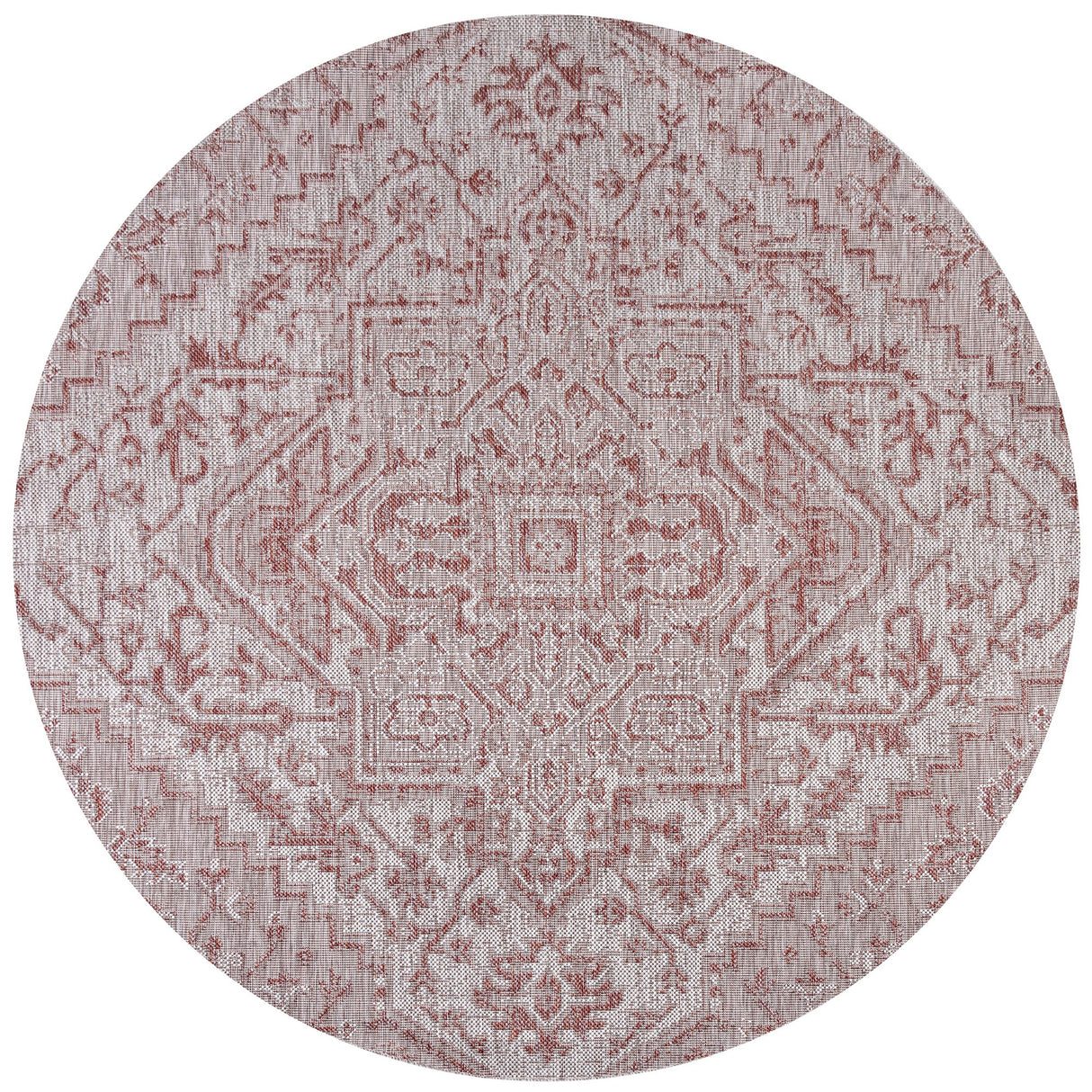 Estrella Bohemian Medallion Textured Weave Indoor/Outdoor Round Area Rug