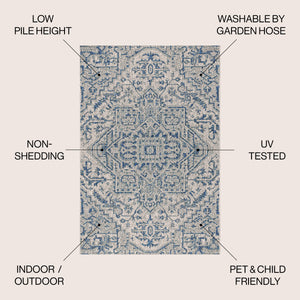 Estrella Bohemian Medallion Weave Indoor/Outdoor Area Rug