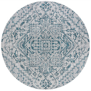 Estrella Bohemian Medallion Textured Weave Indoor/Outdoor Round Area Rug