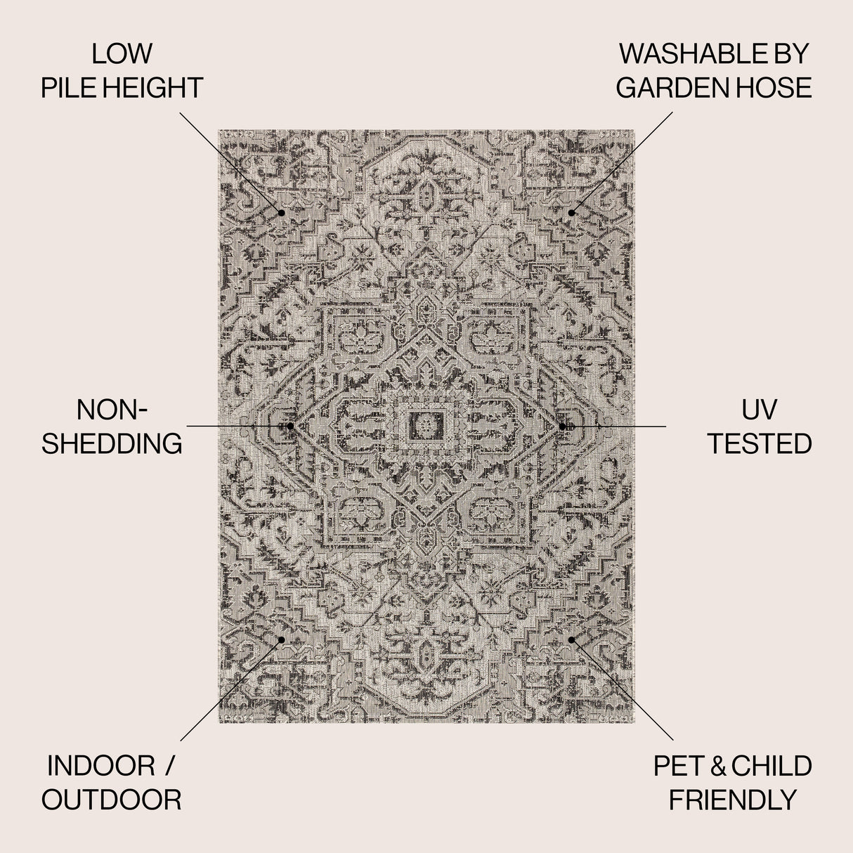 Estrella Bohemian Medallion Weave Indoor/Outdoor Area Rug