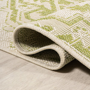 Estrella Bohemian Medallion Textured Indoor/Outdoor Round Area Rug