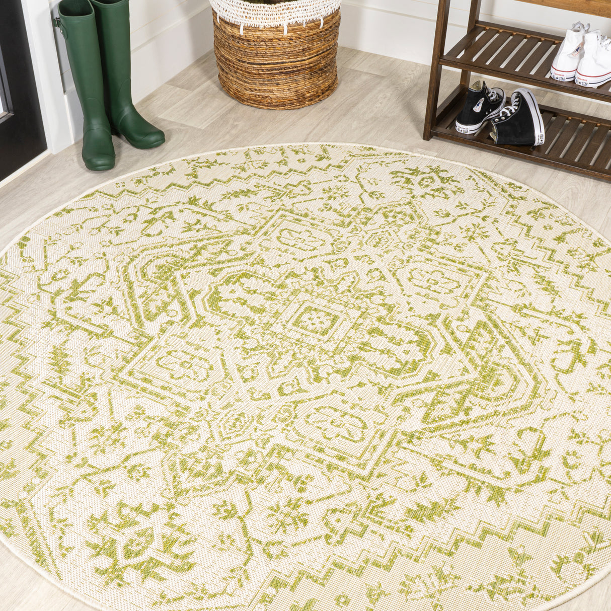 Estrella-Bohemian-Medallion-Textured-Indoor/Outdoor-Round-Area-Rug-Area-Rugs
