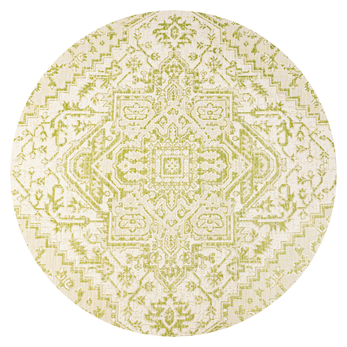 Estrella Bohemian Medallion Textured Indoor/Outdoor Round Area Rug