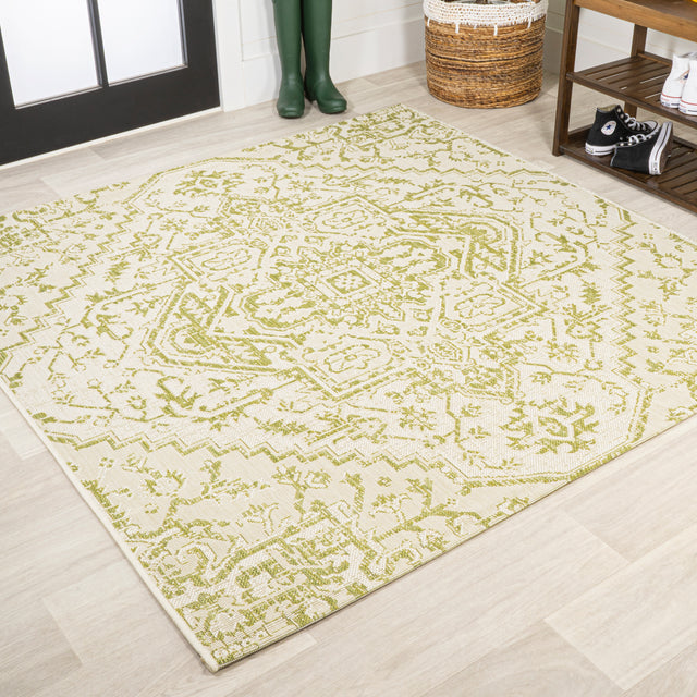 Estrella-Bohemian-Medallion-Textured-Weave-Indoor/Outdoor-Square-Area-Rug-Area-Rugs