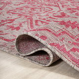 Estrella Bohemian Medallion Textured Indoor/Outdoor Round Area Rug