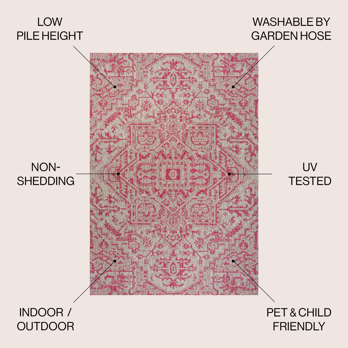Estrella Bohemian Medallion Weave Indoor/Outdoor Area Rug