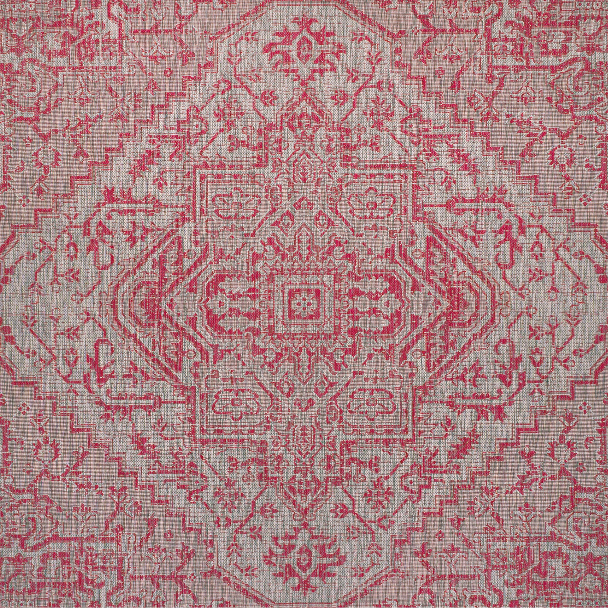 Estrella Bohemian Medallion Textured Weave Indoor/Outdoor Square Area Rug