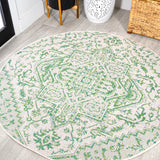 Estrella Bohemian Medallion Textured Indoor/Outdoor Round Area Rug