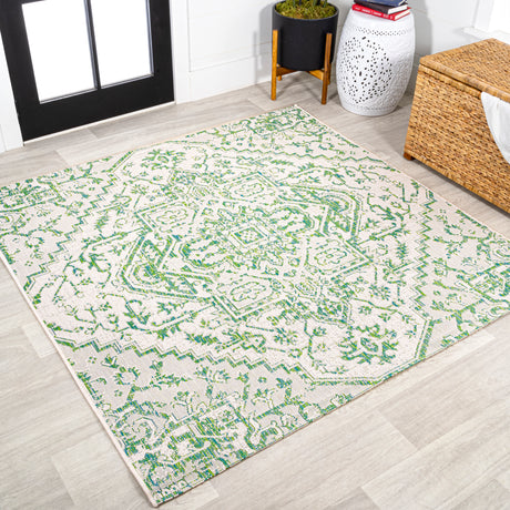 Estrella Bohemian Medallion Textured Weave Indoor/Outdoor Square Area Rug