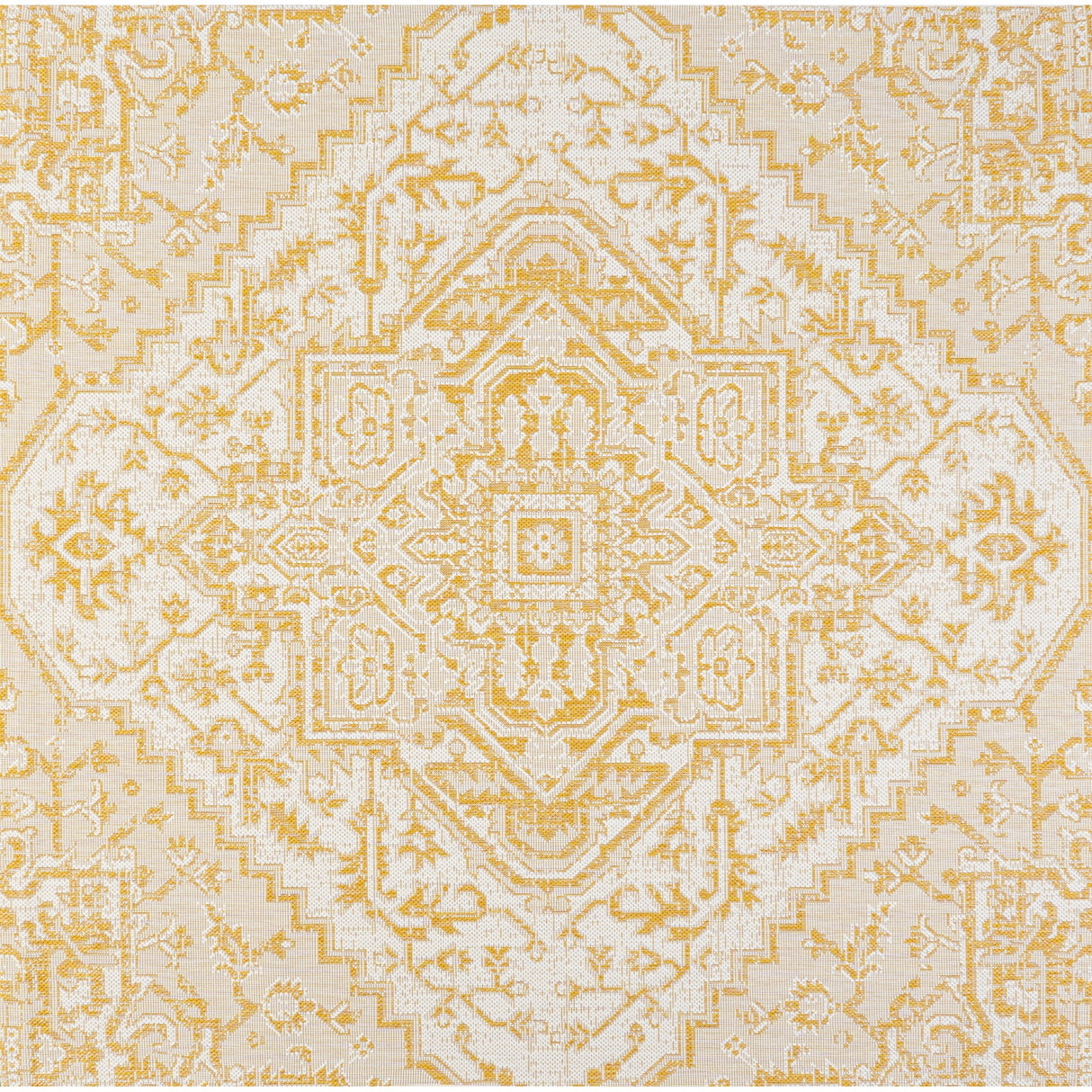 Estrella Bohemian Medallion Textured Weave Indoor/Outdoor Square Area Rug