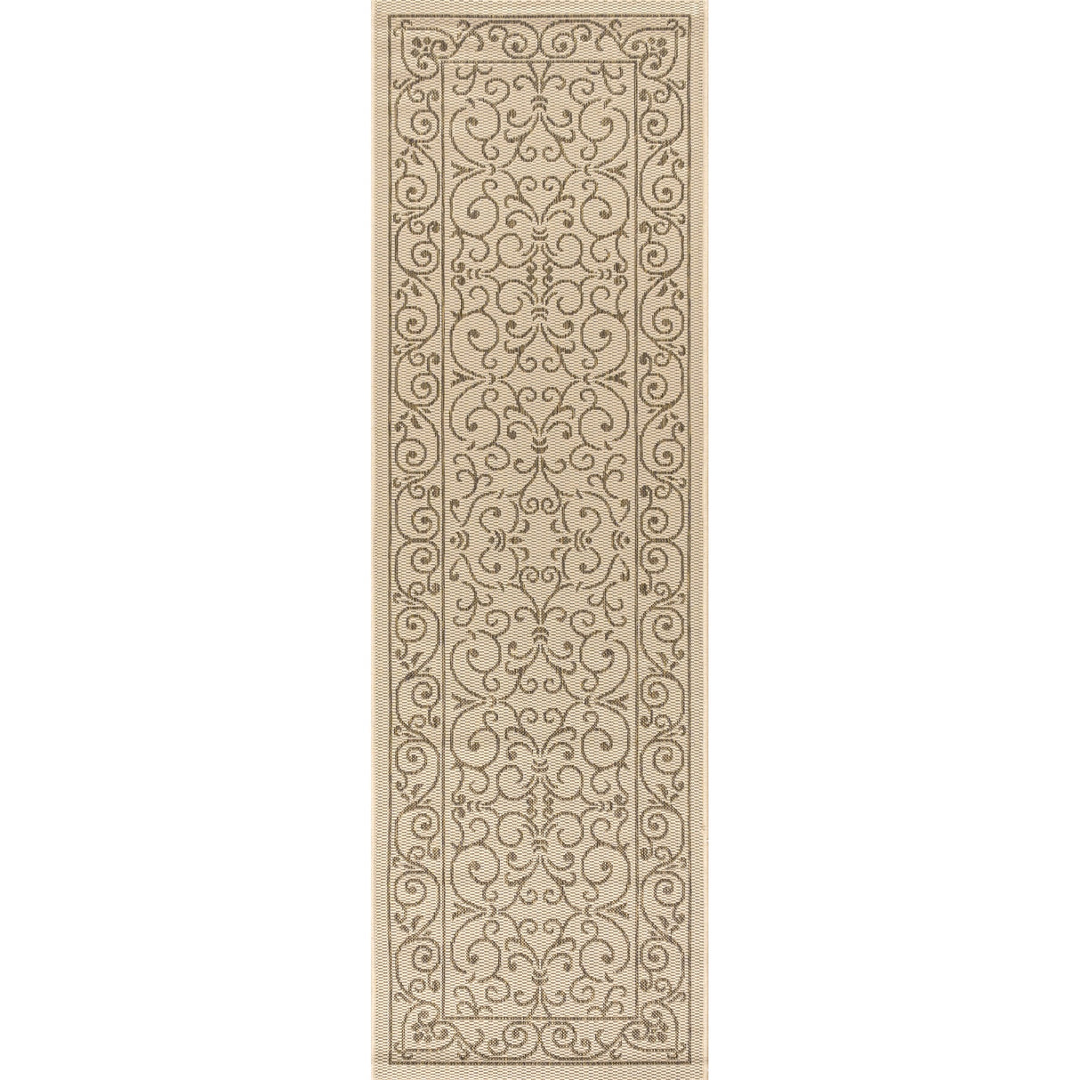 Charleston Vintage Filigree Textured Weav Indoor/Outdoor Runner Rug