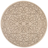 Charleston Vintage Filigree Textured Weav Indoor/Outdoor Round Area Rug