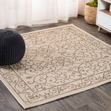Charleston-Vintage-Filigree-Textured-Indoor/Outdoor-Square-Area-Rug-Area-Rugs