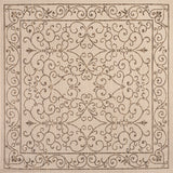 Charleston Vintage Filigree Textured Indoor/Outdoor Square Area Rug