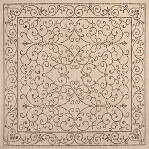 Charleston Vintage Filigree Textured Indoor/Outdoor Square Area Rug
