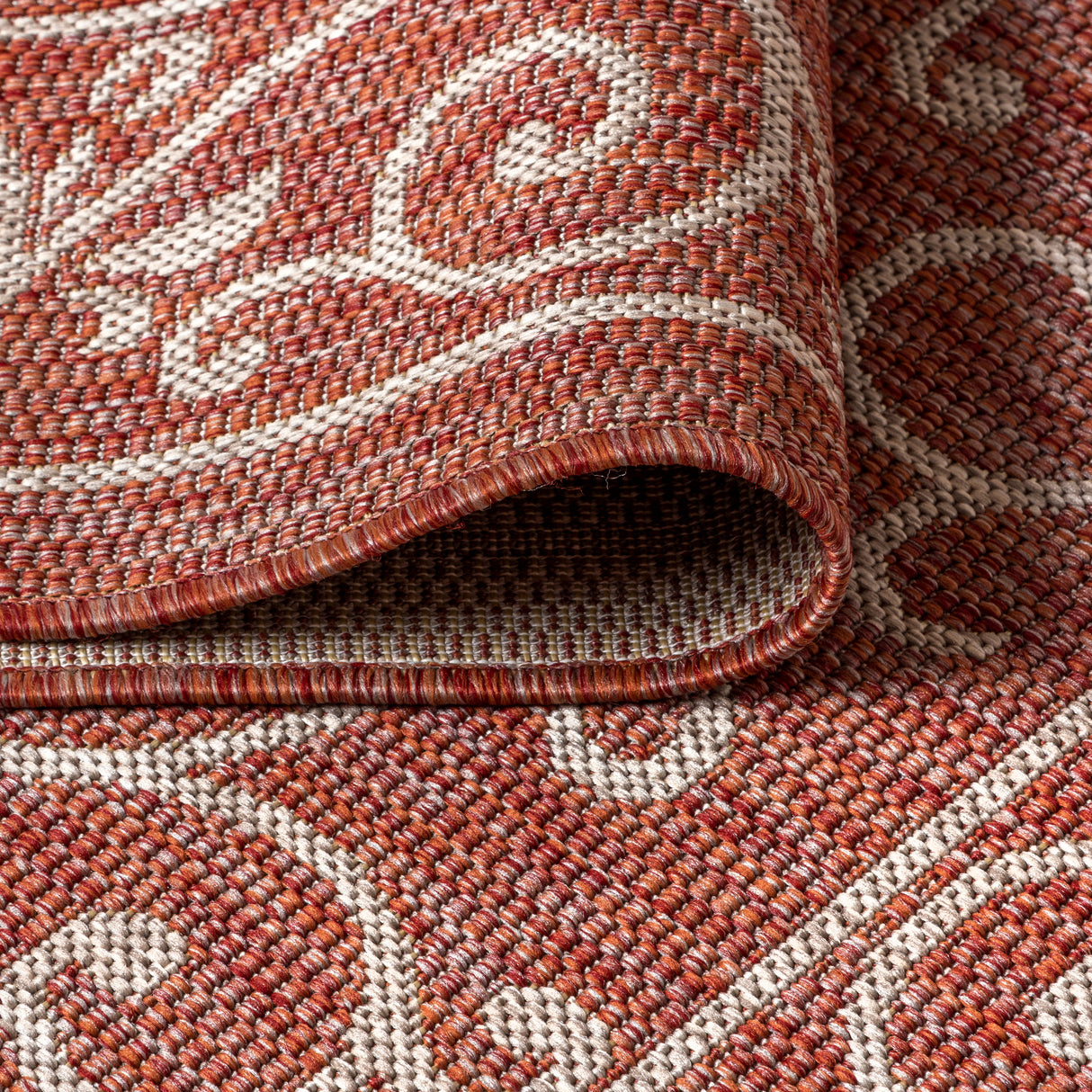 Charleston Vintage Filigree Textured Weav Indoor/Outdoor Round Area Rug