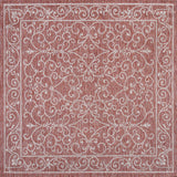 Charleston Vintage Filigree Textured Indoor/Outdoor Square Area Rug
