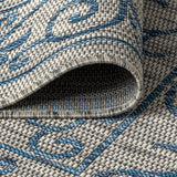 Charleston Vintage Filigree Textured Weav Indoor/Outdoor Round Area Rug