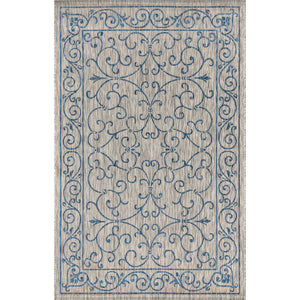 Charleston Vintage Filigree Textured Weav Indoor/Outdoor Area Rug
