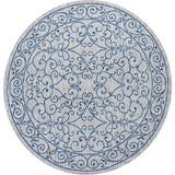 Charleston Vintage Filigree Textured Weav Indoor/Outdoor Round Area Rug