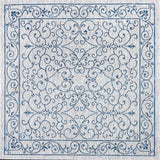 Charleston Vintage Filigree Textured Indoor/Outdoor Square Area Rug