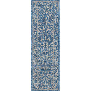 Charleston Vintage Filigree Textured Weav Indoor/Outdoor Runner Rug