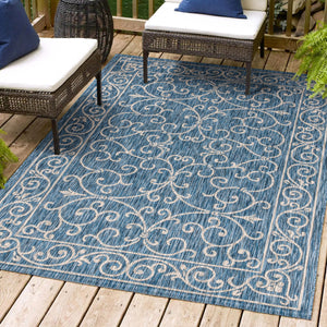 Charleston Vintage Filigree Textured Weav Indoor/Outdoor Area Rug