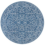 Charleston Vintage Filigree Textured Weav Indoor/Outdoor Round Area Rug