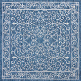 Charleston Vintage Filigree Textured Indoor/Outdoor Square Area Rug