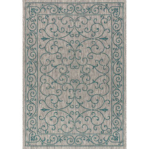 Charleston Vintage Filigree Textured Weav Indoor/Outdoor Area Rug