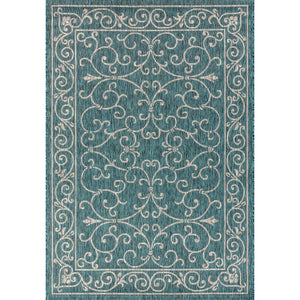 Charleston Vintage Filigree Textured Weav Indoor/Outdoor Area Rug