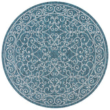 Charleston Vintage Filigree Textured Weav Indoor/Outdoor Round Area Rug
