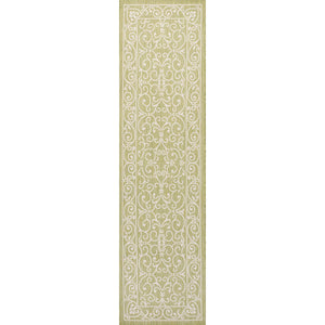 Charleston Vintage Filigree Textured Weav Indoor/Outdoor Runner Rug