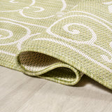 Charleston Vintage Filigree Textured Indoor/Outdoor Round Area Rug