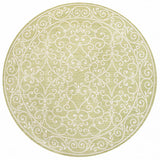Charleston Vintage Filigree Textured Indoor/Outdoor Round Area Rug