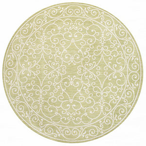 Charleston Vintage Filigree Textured Indoor/Outdoor Round Area Rug