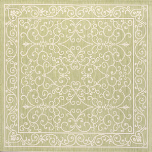 Charleston Vintage Filigree Textured Weav Indoor/Outdoor Square Area Rug
